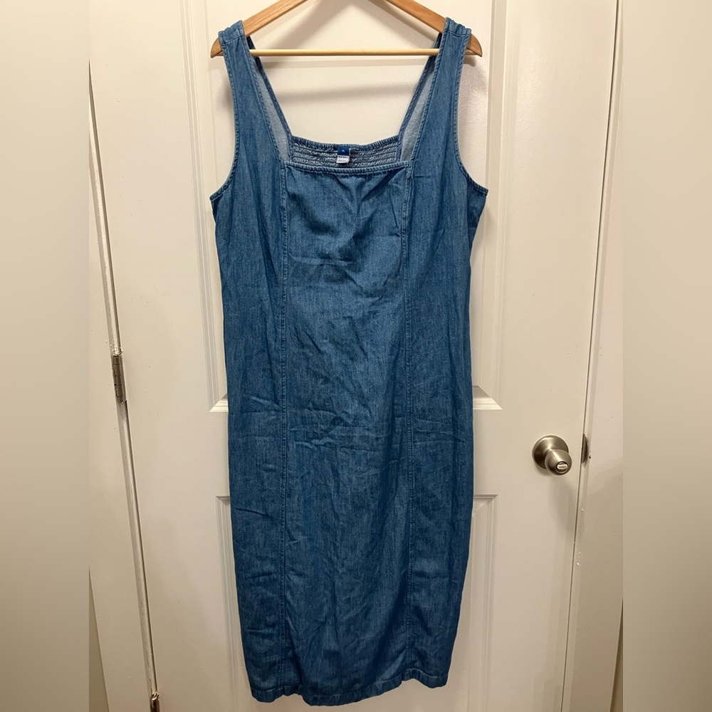 Old Navy Blue Denim Sleeveless Midi Dress size XL